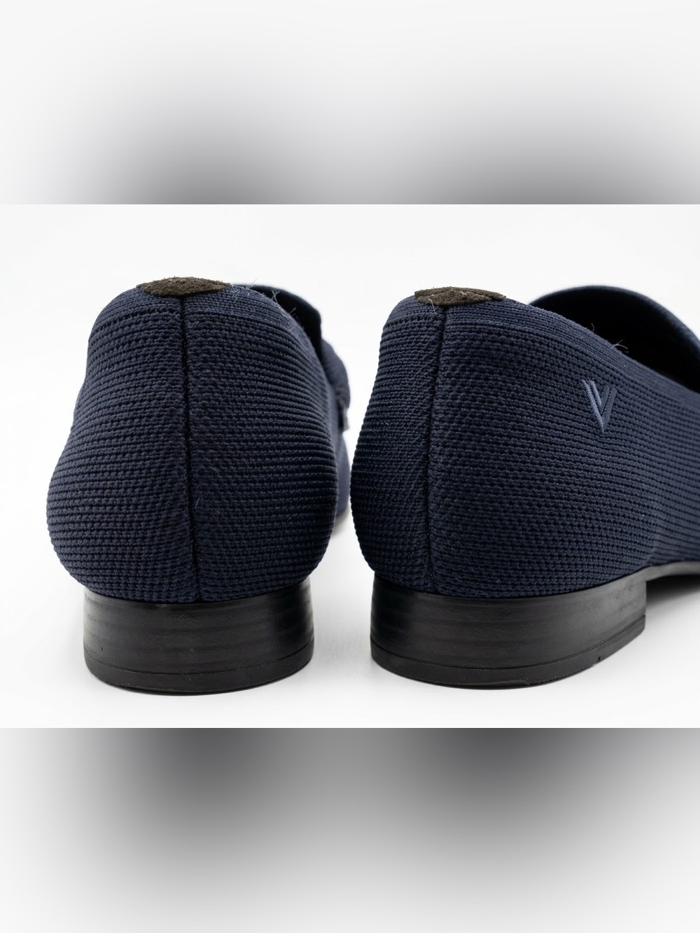 Vivaia Womens 39.5 / 8.5 Caitlin Square Toe Knot Loafers Navy Slip On Flats - Picture 7 of 7